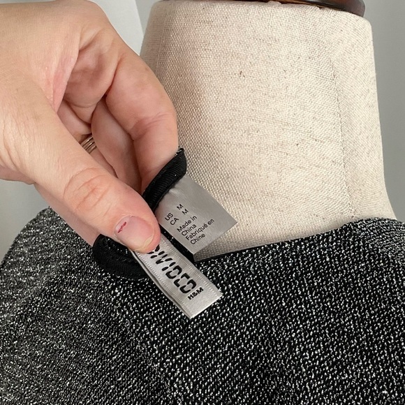 Silver and Black Sparkle Dress Tie Waist - Picture 4 of 5